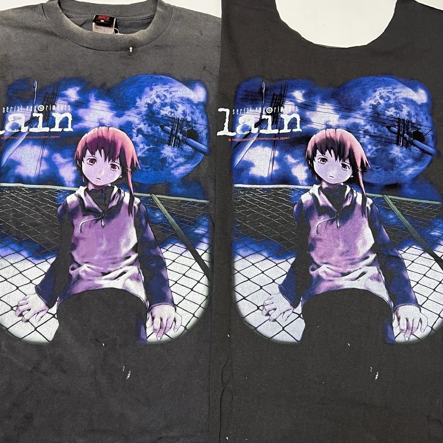 Printing proofing SAINT Mxxxxxx × serial experiments lain × GEEKS RULE GS_SS TEE/LAIN/BLK Sci-fi masterpiece anime <Ringtone> co-branded Ringtone co-branded distressed short-sleeves Washed black S-XL Super rich and delicate printing technology perfectly shows the authentic details Customized co-branded accessories The real correct version Ready-made garments Assute dyeing Washed to make old Maliu water faded